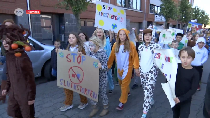 In Hamme hielden de leerlingen vandaag al een klimaatactie: "Wij willen groen!"