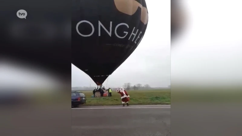 Kerstman vliegt over het Waasland om kinderen fijne afkoelingsweek toe te wensen