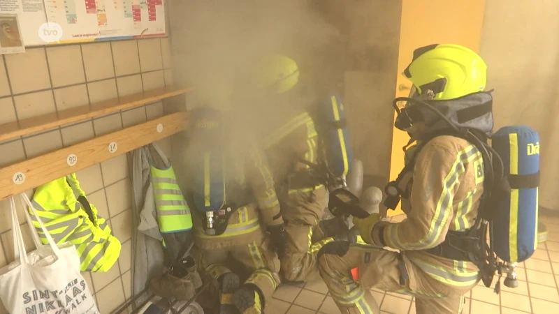 Hulpverleningszone Waasland traint op aanpak van brand op school