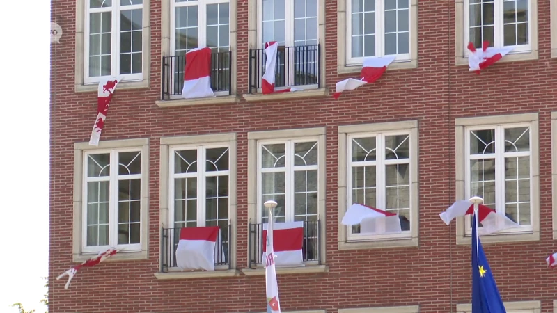 Dendermonde is klaar voor het Ros: vlaggen en paardenhoofden overal