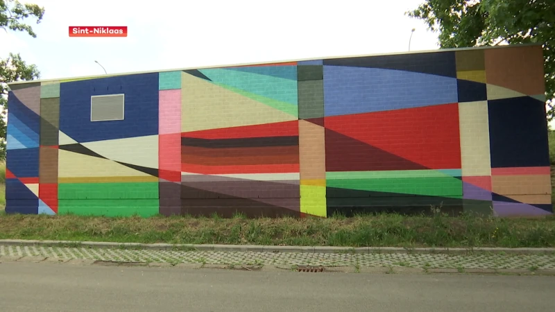 Nieuw, kleurrijk street art-werk van Lindert Steegen in Europark-Noord