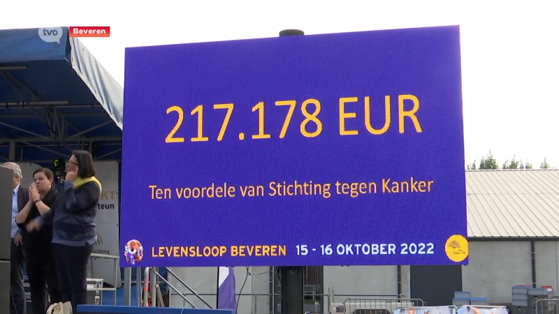 Levensloop Beveren brengt bijna 220.000 euro in het laatje voor kankeronderzoek