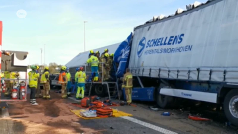 Trucker overleeft zware klap op E34 in Vrasene niet