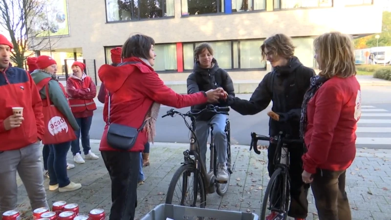 Vakbondsactie aan KA in Beveren: koopkrachtcrisis ook probleem op school