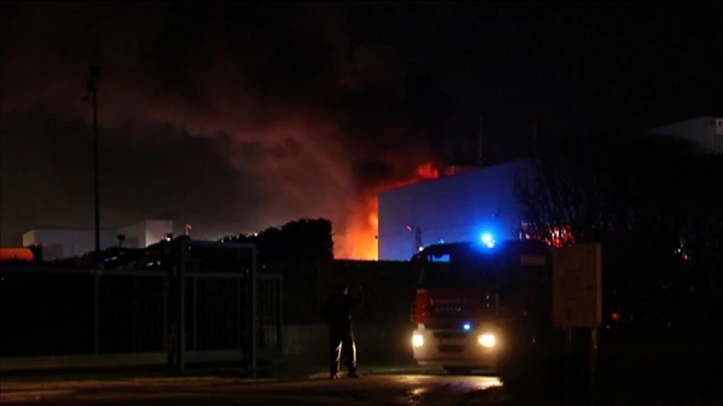 Zware brand en explosie in biogasinstallatie van Remofrit in Verrebroek