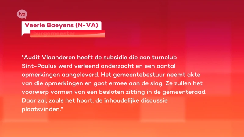 Veerle Baeyens: "We gaan aan de slag met de opmerkingen van Audit Vlaanderen"