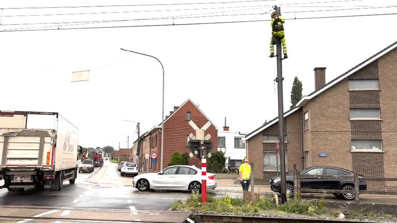 Wichelen: vrachtwagen rijdt kabel stuk, tijdlang geen treinverkeer tussen Schellebelle en Dendermonde