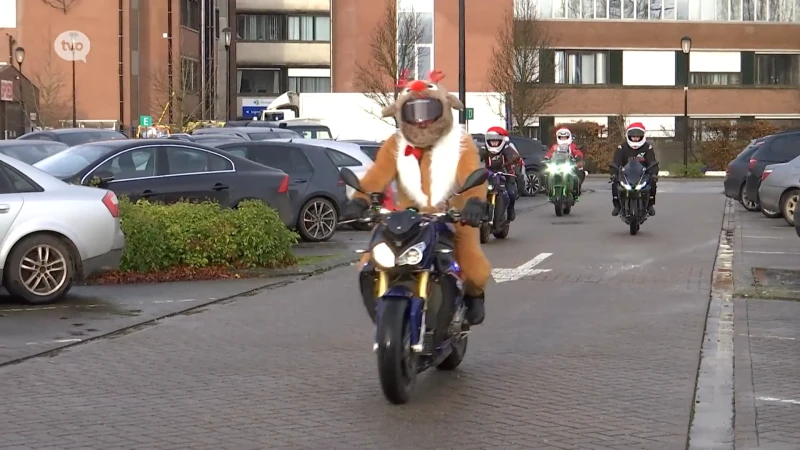 Kerstmannen op motors delen cadeautjes uit aan jongste patiënten in Zottegems ziekenhuis
