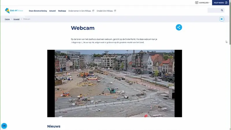 Werkzaamheden Grote Markt beter te volgen dankzij nieuwe webcam in Sint-Niklaas