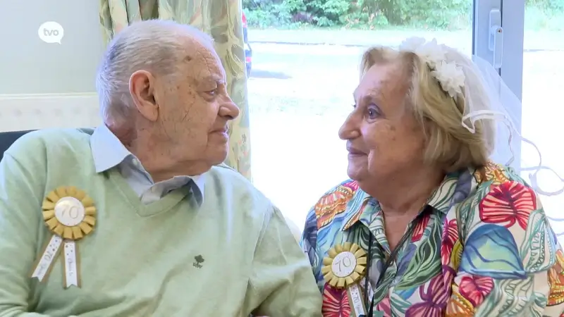 Julien en Maria in WZC Mijlbeke in Aalst zijn 70 jaar getrouwd