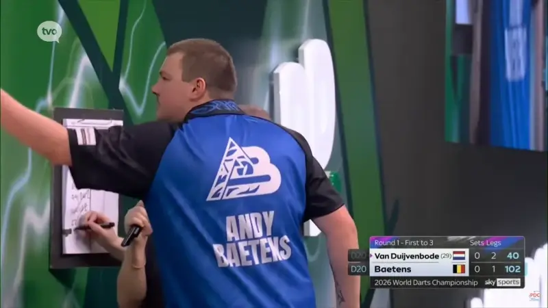 Hoofdafbeelding voor artikel WK Darts: Andy Baetens kan…