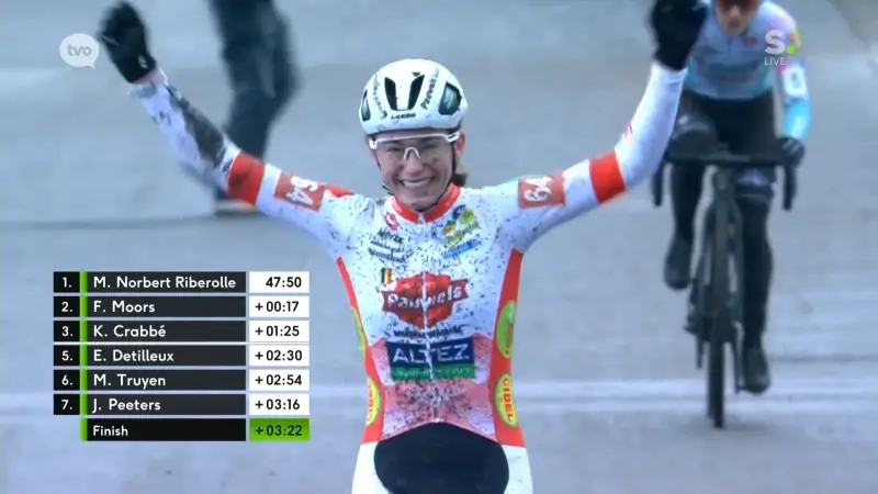 Shanyl De Schoesitter is Belgisch kampioene veldrijden bij de beloften