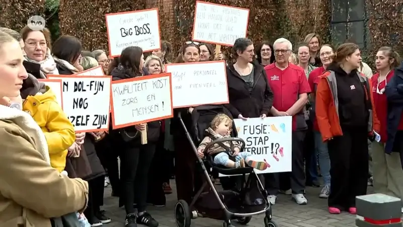 Kinderverzorgers van Dol-Fijn in Stekene staken omwille van onzekere toekomst