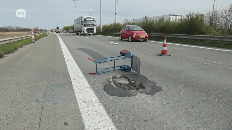 Heel het weekend werken aan het wegdek op E34 in Sint-Gillis-Waas