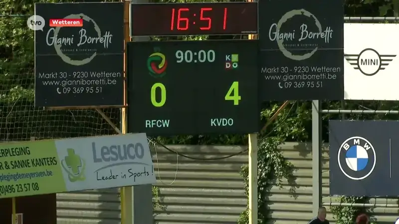 RFC Wetteren sluit seizoen af met zware thuisnederlaag tegen KVDO (0-4), maar pakt wel derde periodetitel