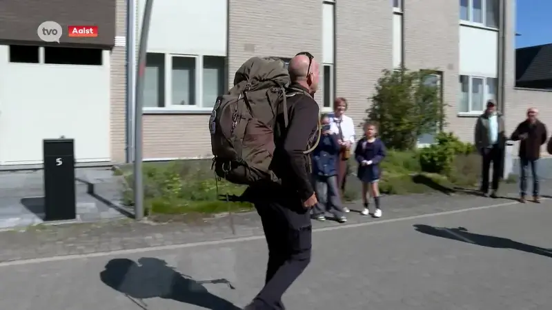 Pelgrim Bert Surmont uit Aalst vertrokken voor laatste pelgrimstocht naar Rome
