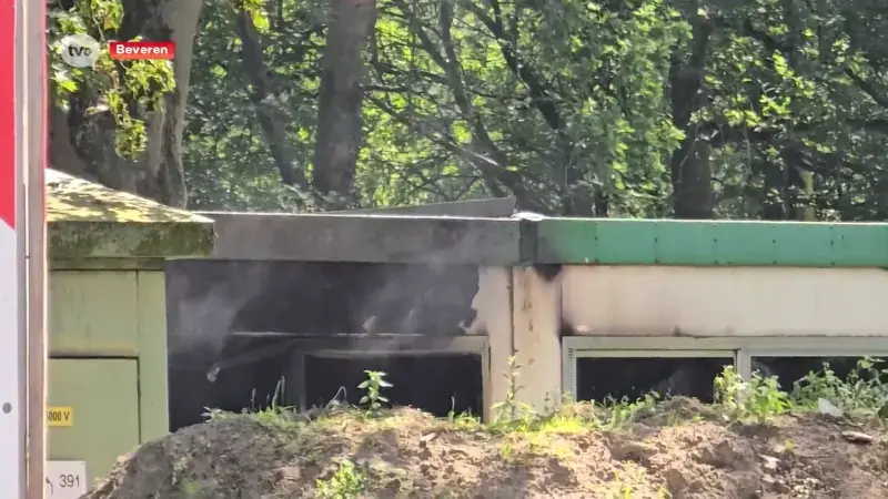 Frietketel in Beveren vat vuur, brand in wooncontainer