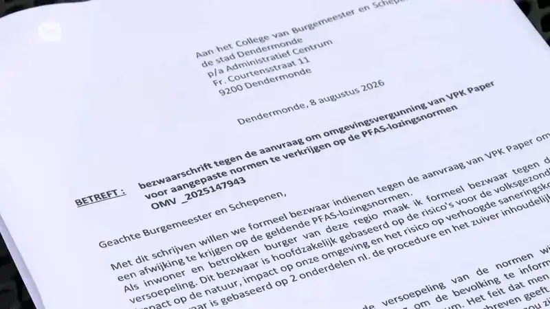 30 bezwaarschriften van omwonenden voor PFAS-afwijkingsaanvraag VPK in Oudegem